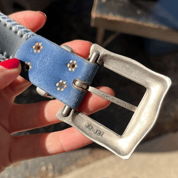 Vintage Elite Southwestern Woven Belt w/ Century Canada Silver Buckle - L - Picture 7 of 8